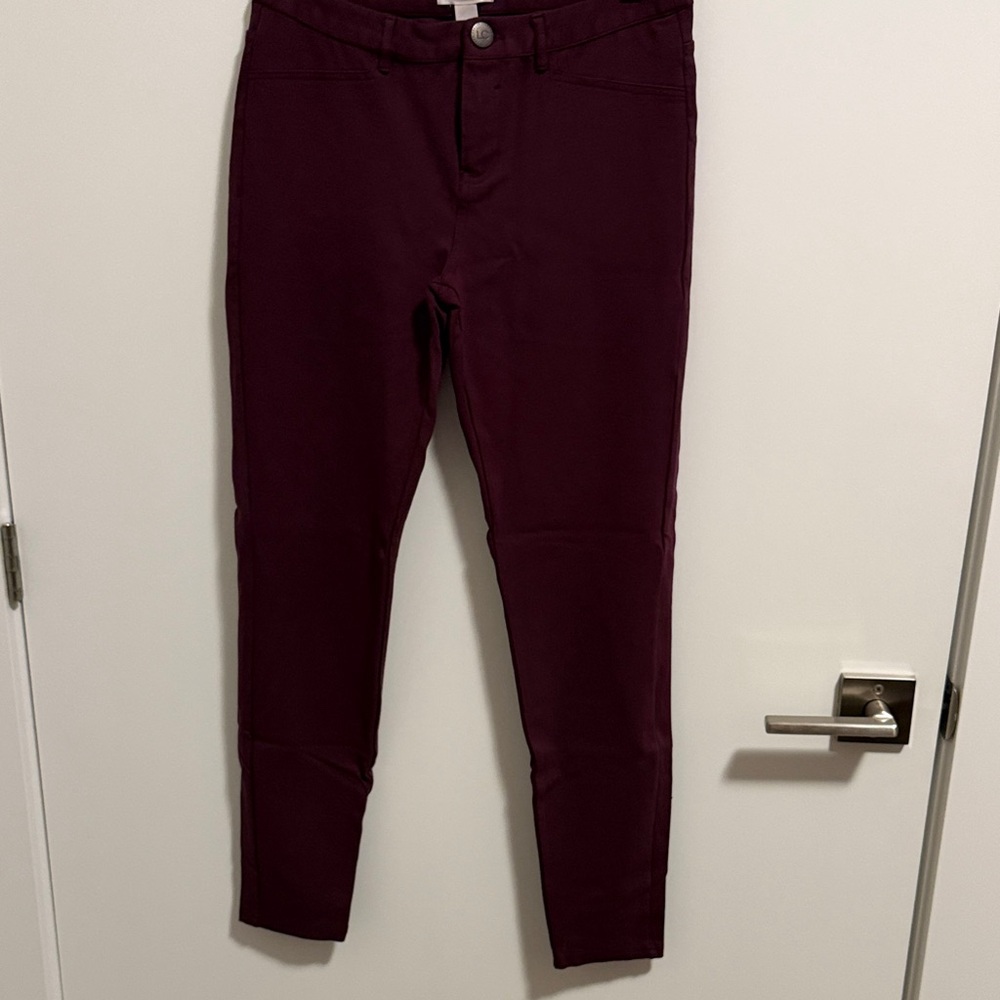 LC Lauren Conrad Plum Cropped Ankle Pants